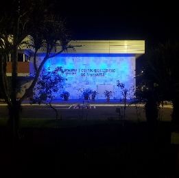 Iluminação cênica de monumentos na área corporativa da Usina de ITAIPU